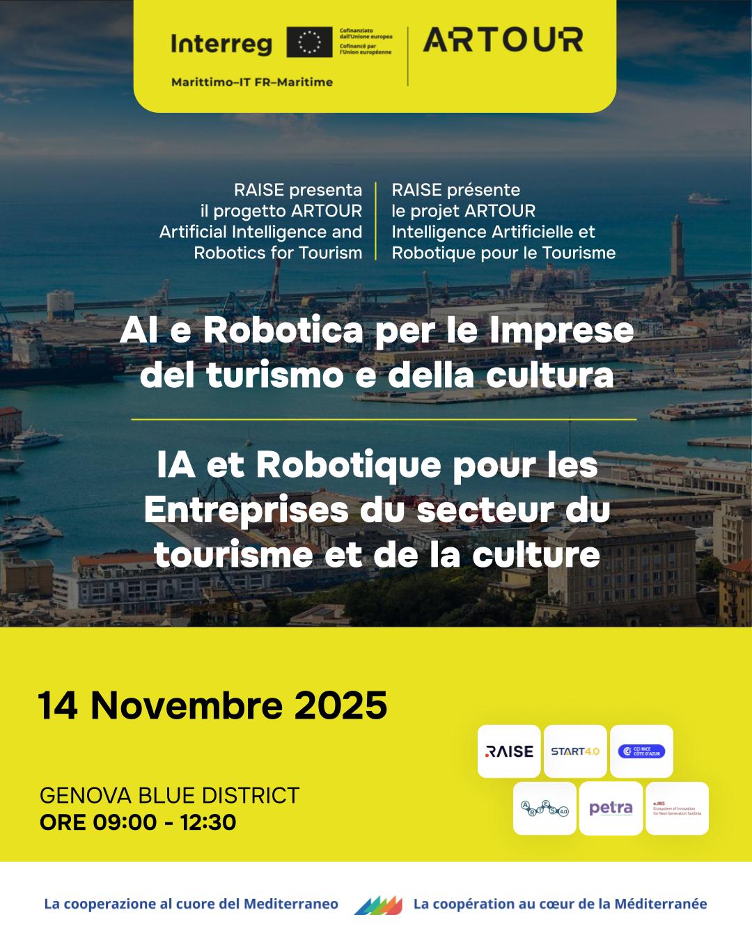 AI e Robotica per le imprese del turismo e della cultura | Genova, 14 novembre 2025
